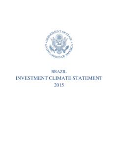 BRAZIL INVESTMENT CLIMATE STATEMENT 2015