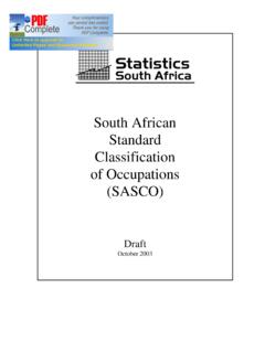 South African Standard Classification of Occupations (SASCO)