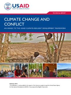 CLIMATE CHANGE AND CONFLICT