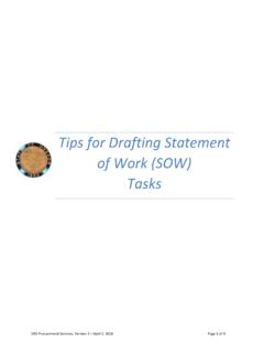 Tips for Drafting Statement of Work (SOW) Tasks - Oregon