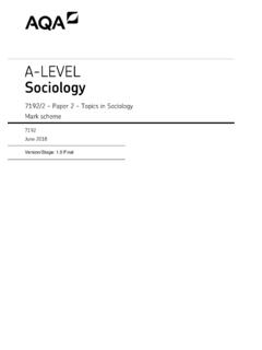 Mark scheme (A-level) : Paper 2 Topics in Sociology - June ...