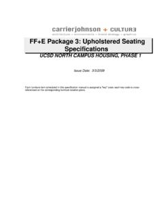 FF+E Package 3: Upholstered Seating Specifications