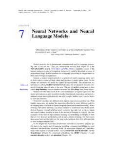 CHAPTER Neural Networks and Neural Language Models