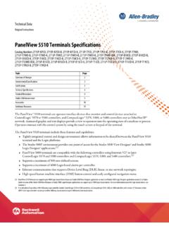 PanelView 5510 Terminals Specifications Technical Data