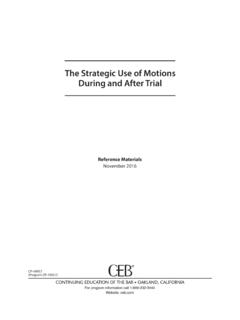 The Strategic Use of Motions During and After Trial