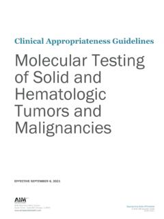 Clinical Appropriateness Guidelines Molecular Testing of ...