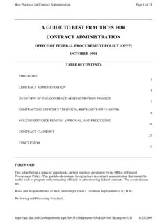 A GUIDE TO BEST PRACTICES FOR CONTRACT …