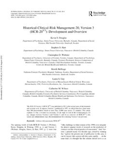 Historical-Clinical-Risk Management-20, Version 3 (HCR-20 ...