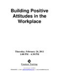 Building Positive Attitudes in the Workplace