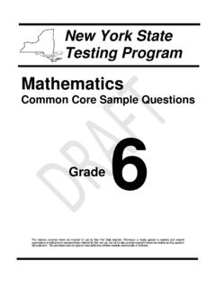 Math Common Core Sample Questions - Grade 6