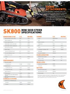 SK800 MINI SKID STEER SPECIFICATIONS - Ditch Witch