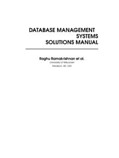 DATABASE MANAGEMENT SYSTEMS SOLUTIONS MANUAL
