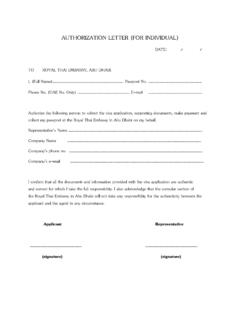 AUTHORIZATION LETTER (FOR INDIVIDUAL) - Thai …