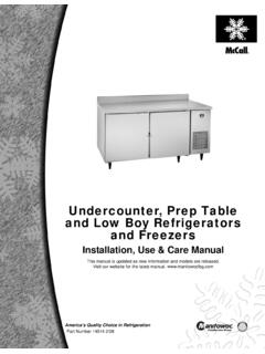 Undercounter, Prep Table and Low Boy Refrigerators and ...
