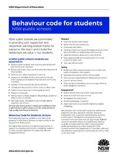 Behaviour code for students