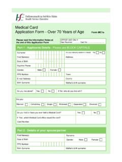 Medical Card Application Form - Over 70 Years of Age Form …
