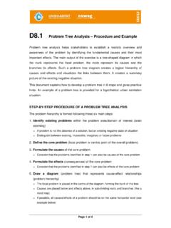 D8.1 Problem Tree Analysis – Procedure and Example