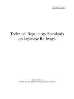 Technical Regulatory Standards on Japanese Railways