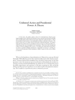 Unilateral Action and Presidential Power: A Theory