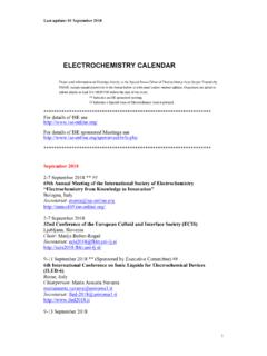 ELECTROCHEMISTRY CALENDAR