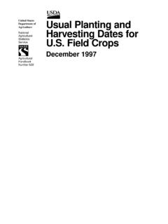 Crops Typical Planting Harvesting Dates by States - SWAT