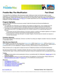 Freddie Mac Flex Modification Fact Sheet