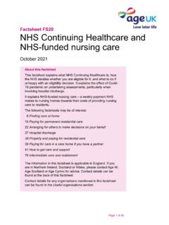 NHS Continuing Healthcare and NHS-funded nursing care
