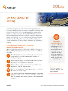 COVID-19 on site testing resources for employers - Optum