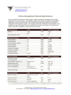Delrin Homopolymer Material Specifications