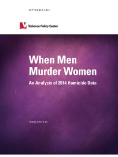 When Men Murder Women - Violence Policy Center