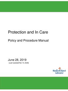 Protection and In Care - Government of Newfoundland and ...