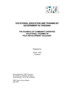 VOCATIONAL EDUCATION AND TRAINING BY GOVERNMENT …