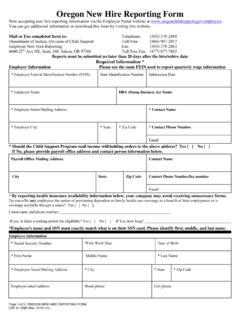 Oregon New Hire Reporting Form (CSF 010580)