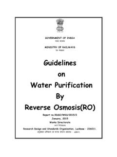 Guidelines on Water Purification By Reverse Osmosis(RO)