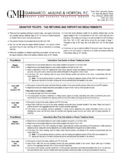 Grantor Trusts - Tax Returns and Reporting Requirements ...