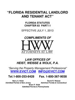 “FLORIDA RESIDENTIAL LANDLORD AND TENANT …