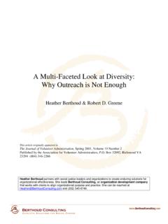 A Multi-Faceted Look at Diversity: Why Outreach is …