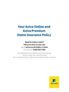 Your Aviva Online and Aviva Premium Home Insurance Policy