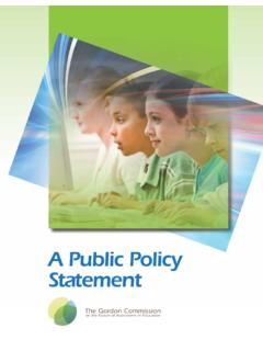 A Public Policy Statement - Gordon Commission