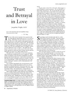 Trust and Betrayal in Love - Jung Society of Atlanta