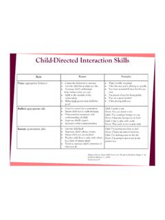 Child-Directed Interaction Skills - University of Washington