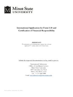 International Application for Form I-20 and Certification ...
