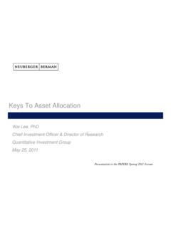 Keys To Asset Allocation - PAPERS
