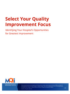 Select Your Quality Improvement Focus - …