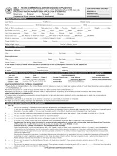 Texas Commercial Driver License Application