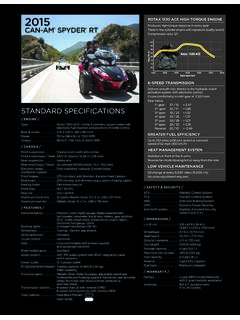 STANDARD SPECIFICATIONS - Can-Am motorcycles