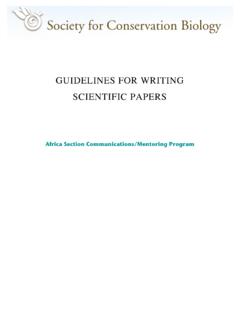 GUIDELINES FOR WRITING SCIENTIFIC PAPERS