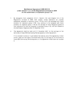Multilateral Agreement ADN/M 018 under section 1.5.1 of ...