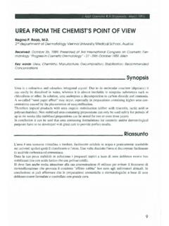 UREA FROM THE CHEMIST'S POINT OF VIEW Synopsis