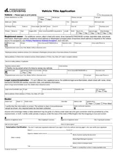 Vehicle Title Application - dol.wa.gov